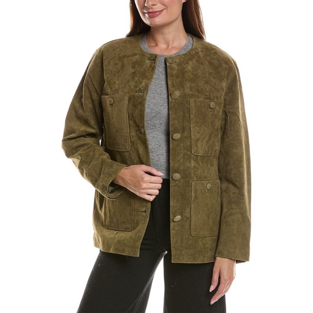 Blank Nyc Womens  Olive Grove Suede Jacket, Green